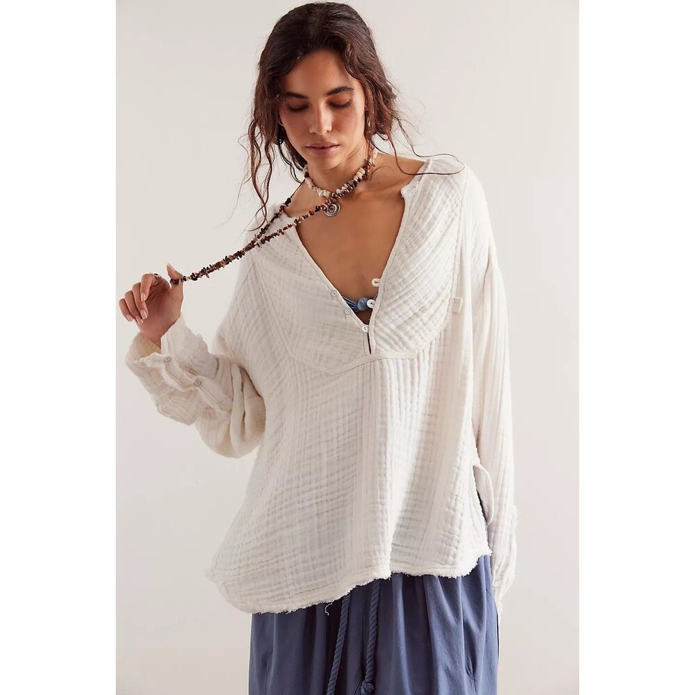 Free People We The Free Easy Sunday Pullover Shirt Tunic Top Oversized M 278315